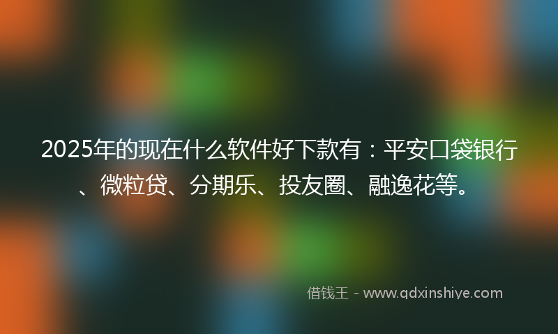 2025年的现在什么软件好下款有：平安口袋银行、微粒贷、分期乐、投友圈、融逸花等。