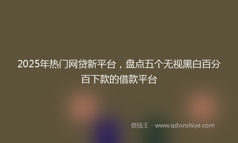 2025年热门网贷新平台，盘点五个无视黑白百分百下款的借款平台