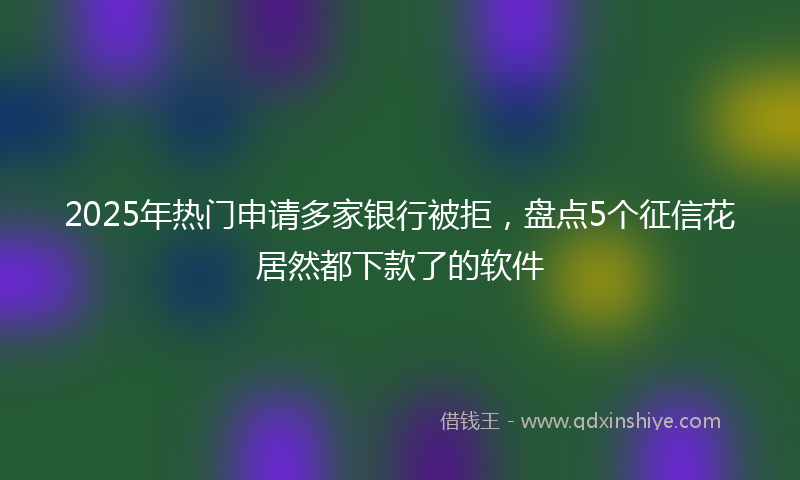 2025年热门申请多家银行被拒，盘点5个征信花居然都下款了的软件