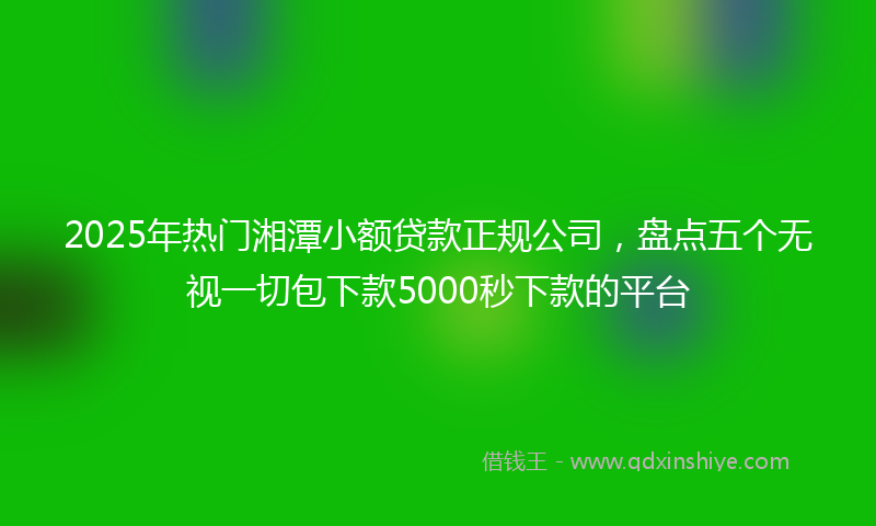 2025年热门湘潭小额贷款正规公司，盘点五个无视一切包下款5000秒下款的平台