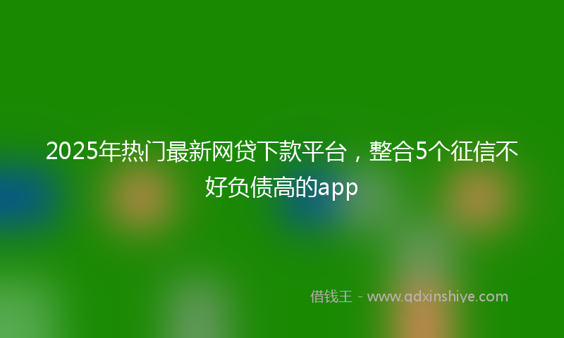 2025年热门最新网贷下款平台，整合5个征信不好负债高的app