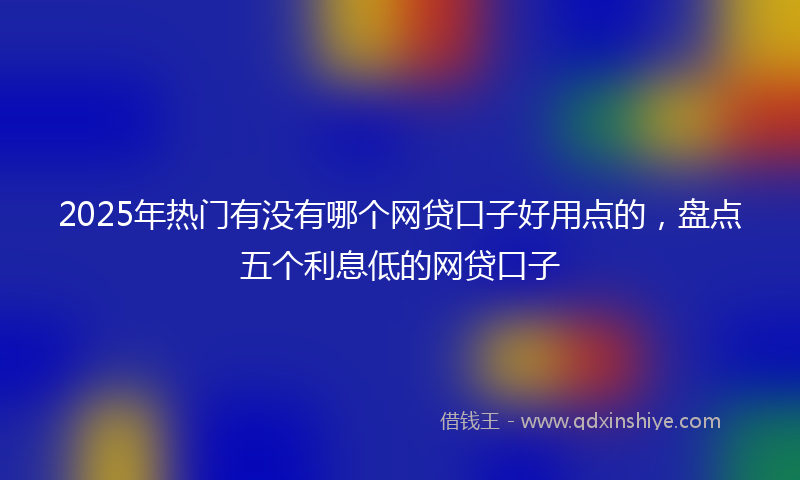 2025年热门有没有哪个网贷口子好用点的，盘点五个利息低的网贷口子