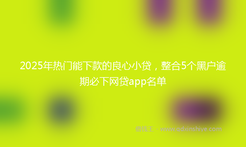 2025年热门能下款的良心小贷，整合5个黑户逾期必下网贷app名单
