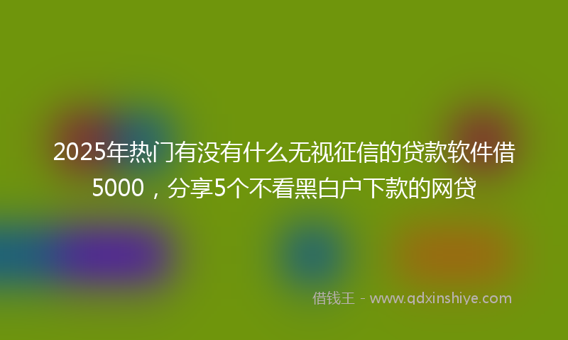 2025年热门有没有什么无视征信的贷款软件借5000，分享5个不看黑白户下款的网贷