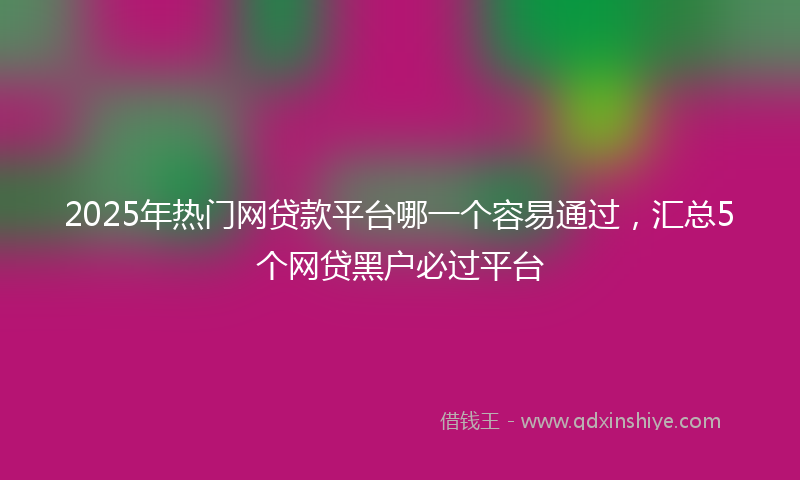 2025年热门网贷款平台哪一个容易通过，汇总5个网贷黑户必过平台