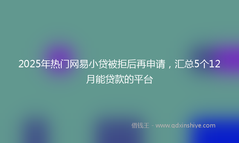 2025年热门网易小贷被拒后再申请，汇总5个12月能贷款的平台
