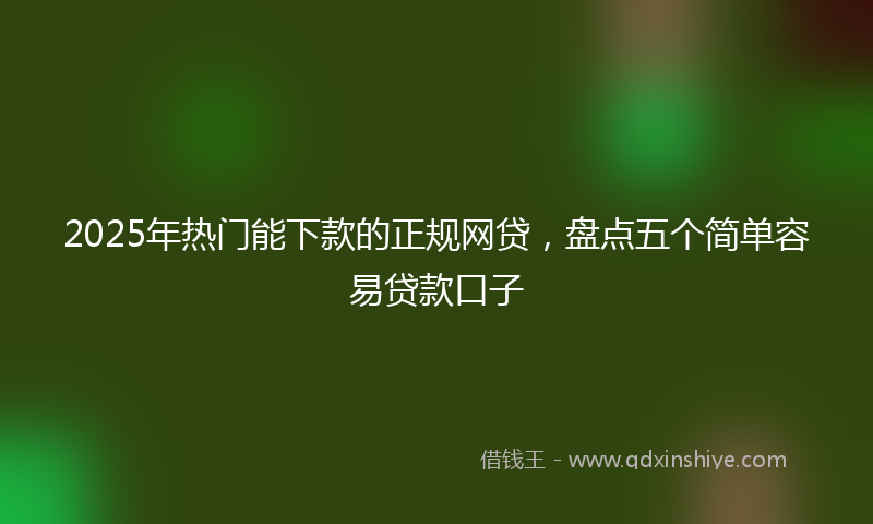 2025年热门能下款的正规网贷，盘点五个简单容易贷款口子