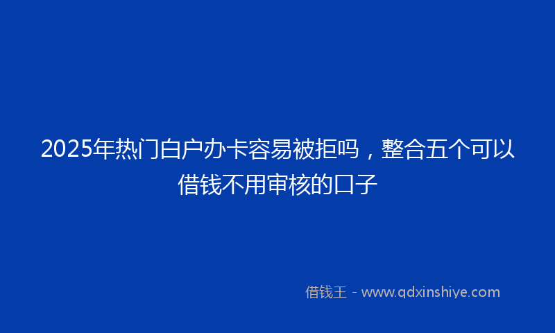 2025年热门白户办卡容易被拒吗，整合五个可以借钱不用审核的口子