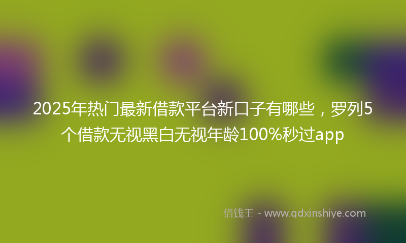 2025年热门最新借款平台新口子有哪些，罗列5个借款无视黑白无视年龄100%秒过app