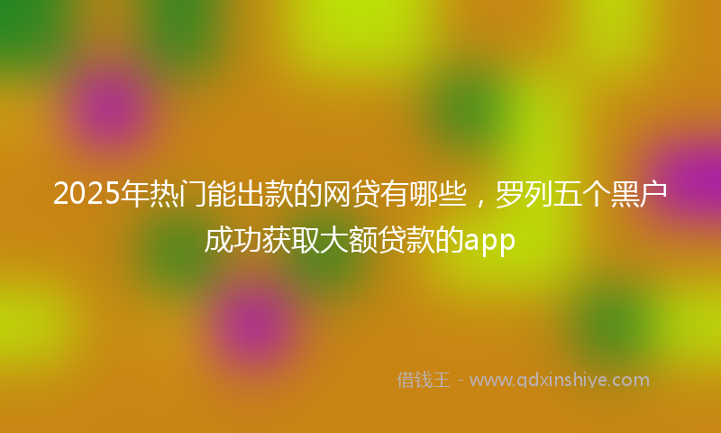 2025年热门能出款的网贷有哪些，罗列五个黑户成功获取大额贷款的app