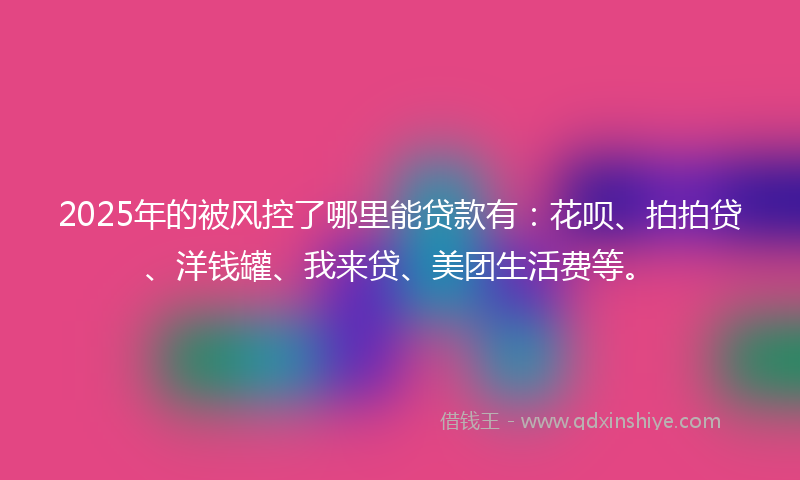 2025年的被风控了哪里能贷款有：花呗、拍拍贷、洋钱罐、我来贷、美团生活费等。