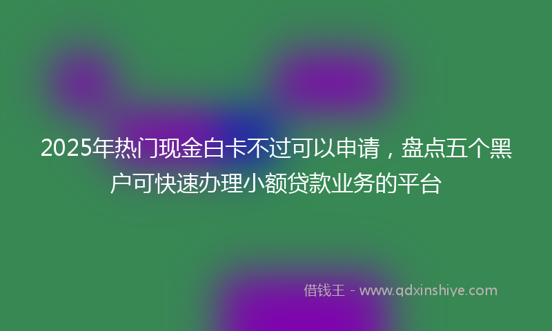 2025年热门现金白卡不过可以申请，盘点五个黑户可快速办理小额贷款业务的平台