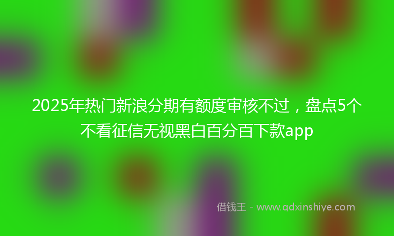 2025年热门新浪分期有额度审核不过，盘点5个不看征信无视黑白百分百下款app