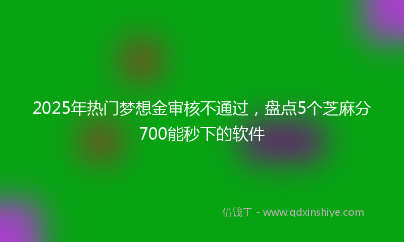 2025年热门梦想金审核不通过，盘点5个芝麻分700能秒下的软件