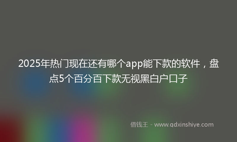 2025年热门现在还有哪个app能下款的软件，盘点5个百分百下款无视黑白户口子