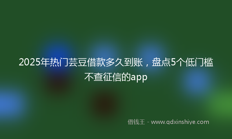 2025年热门芸豆借款多久到账，盘点5个低门槛不查征信的app