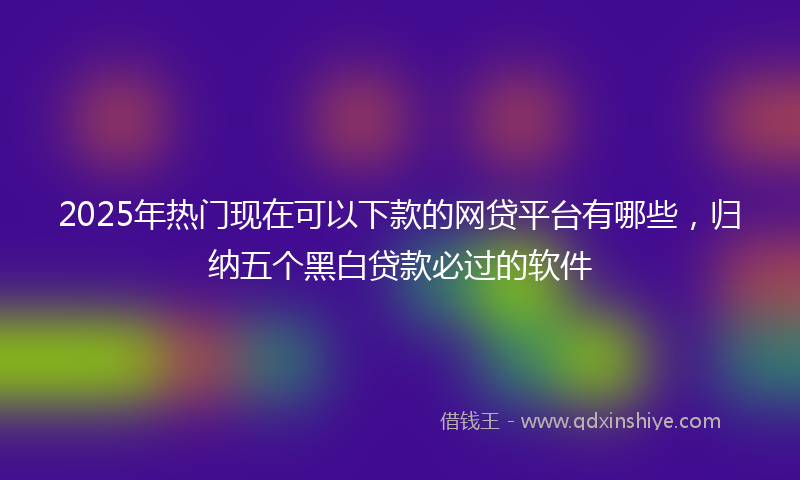 2025年热门现在可以下款的网贷平台有哪些，归纳五个黑白贷款必过的软件