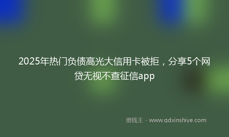 2025年热门负债高光大信用卡被拒，分享5个网贷无视不查征信app