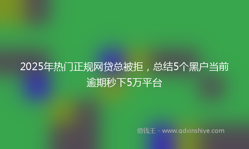 2025年热门正规网贷总被拒，总结5个黑户当前逾期秒下5万平台