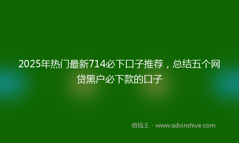 2025年热门最新714必下口子推荐，总结五个网贷黑户必下款的口子