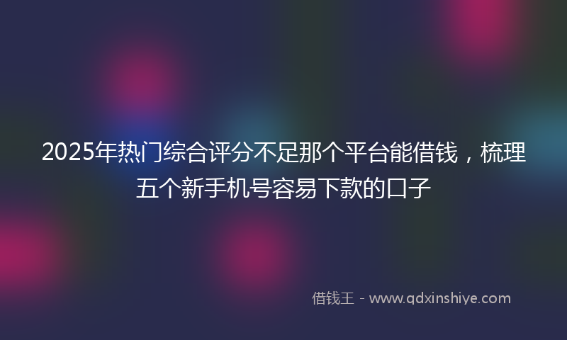 2025年热门综合评分不足那个平台能借钱，梳理五个新手机号容易下款的口子