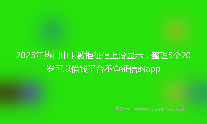 2025年热门申卡被拒征信上没显示，整理5个20岁可以借钱平台不查征信的app