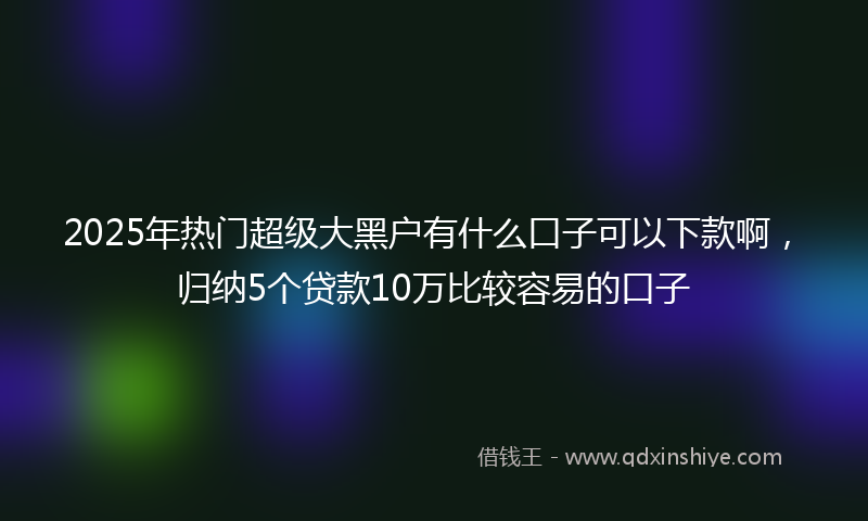 2025年热门超级大黑户有什么口子可以下款啊，归纳5个贷款10万比较容易的口子