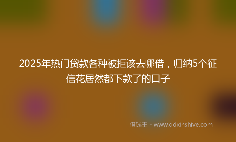 2025年热门贷款各种被拒该去哪借，归纳5个征信花居然都下款了的口子