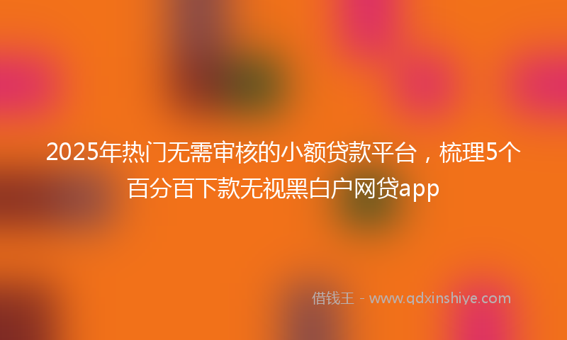 2025年热门无需审核的小额贷款平台，梳理5个百分百下款无视黑白户网贷app