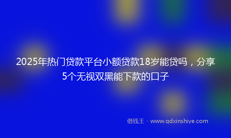 2025年热门贷款平台小额贷款18岁能贷吗，分享5个无视双黑能下款的口子