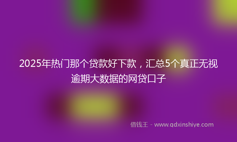 2025年热门那个贷款好下款，汇总5个真正无视逾期大数据的网贷口子