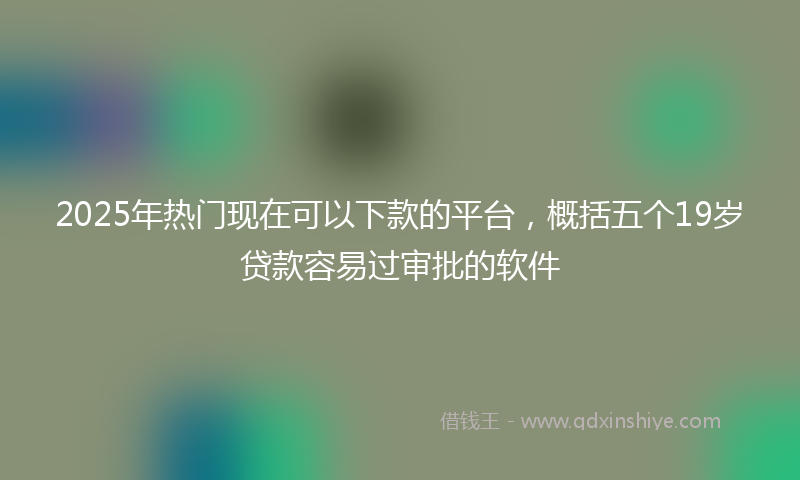 2025年热门现在可以下款的平台，概括五个19岁贷款容易过审批的软件