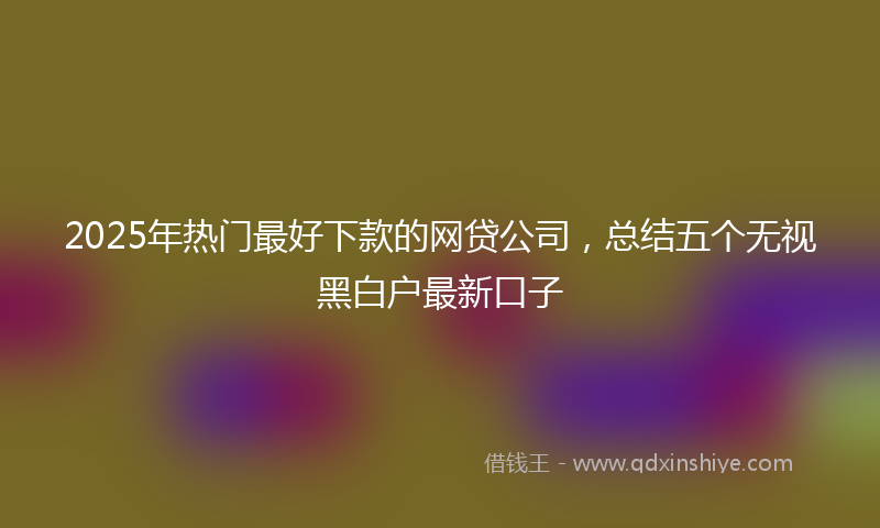 2025年热门最好下款的网贷公司，总结五个无视黑白户最新口子