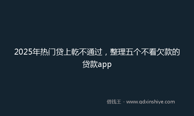 2025年热门贷上乾不通过，整理五个不看欠款的贷款app