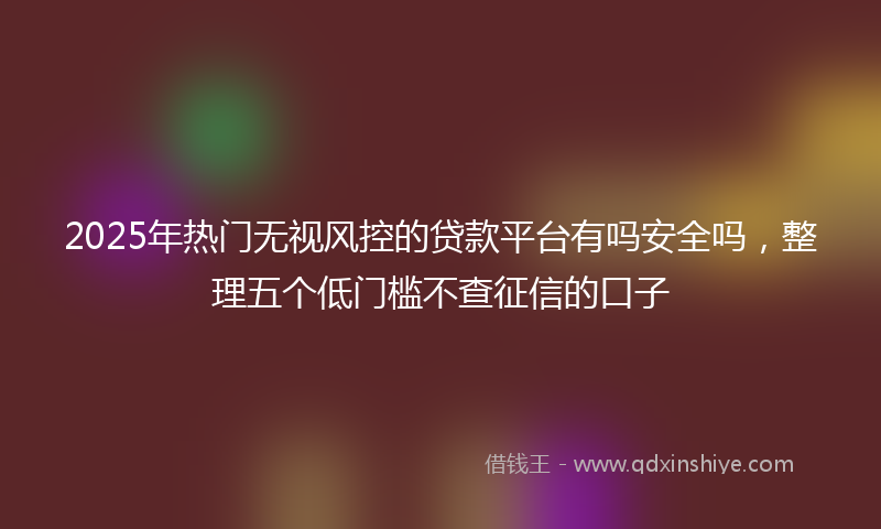 2025年热门无视风控的贷款平台有吗安全吗，整理五个低门槛不查征信的口子