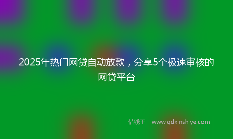 2025年热门网贷自动放款，分享5个极速审核的网贷平台