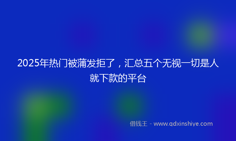2025年热门被蒲发拒了，汇总五个无视一切是人就下款的平台