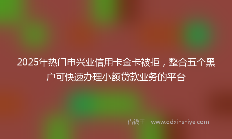 2025年热门申兴业信用卡金卡被拒，整合五个黑户可快速办理小额贷款业务的平台