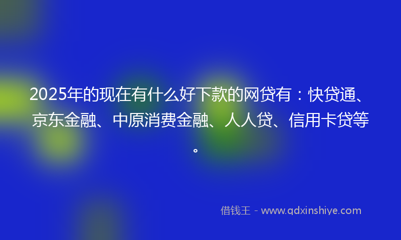 2025年的现在有什么好下款的网贷有：快贷通、京东金融、中原消费金融、人人贷、信用卡贷等。