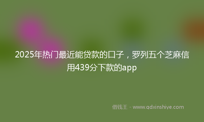 2025年热门最近能贷款的口子，罗列五个芝麻信用439分下款的app