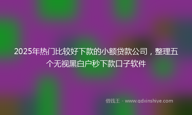2025年热门比较好下款的小额贷款公司，整理五个无视黑白户秒下款口子软件