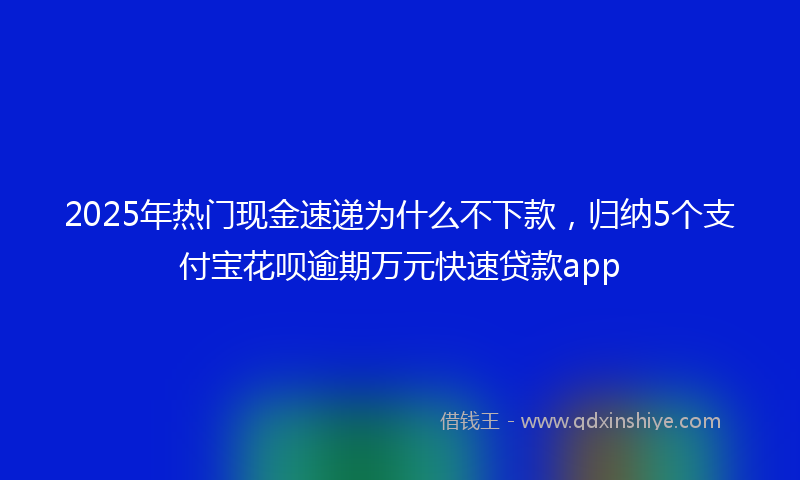 2025年热门现金速递为什么不下款，归纳5个支付宝花呗逾期万元快速贷款app