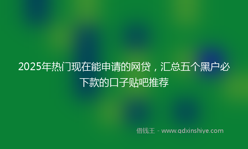 2025年热门现在能申请的网贷，汇总五个黑户必下款的口子贴吧推荐