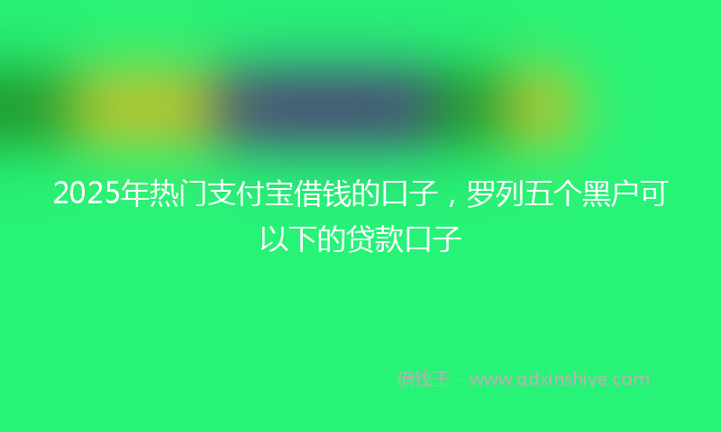 2025年热门支付宝借钱的口子，罗列五个黑户可以下的贷款口子