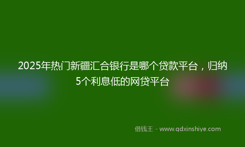2025年热门新疆汇合银行是哪个贷款平台，归纳5个利息低的网贷平台
