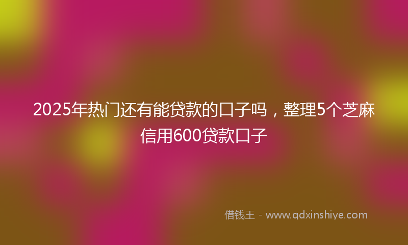 2025年热门还有能贷款的口子吗，整理5个芝麻信用600贷款口子