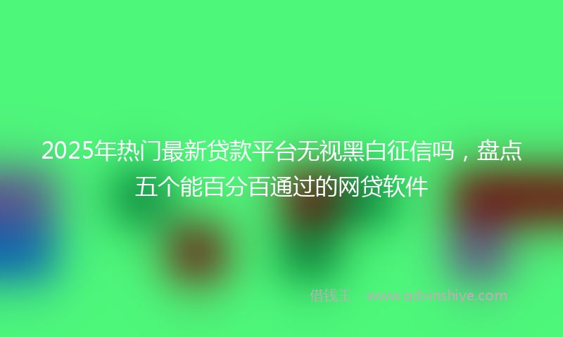 2025年热门最新贷款平台无视黑白征信吗，盘点五个能百分百通过的网贷软件