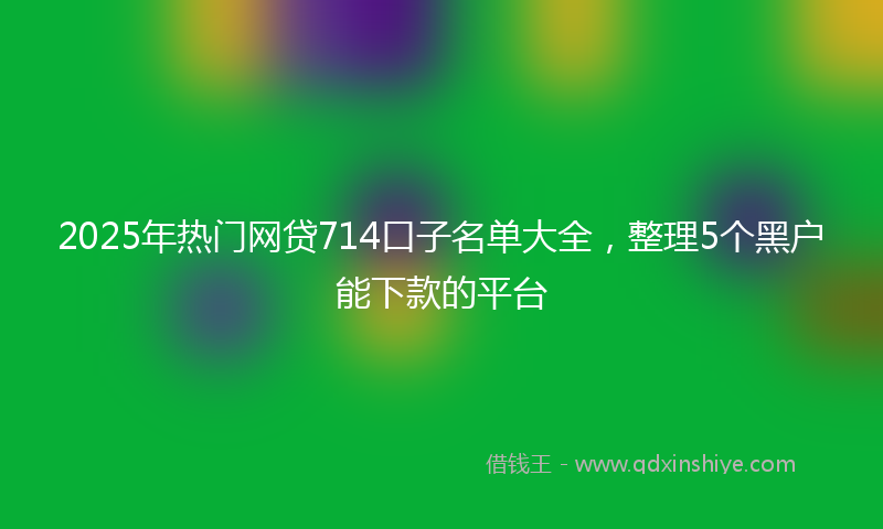 2025年热门网贷714口子名单大全，整理5个黑户能下款的平台
