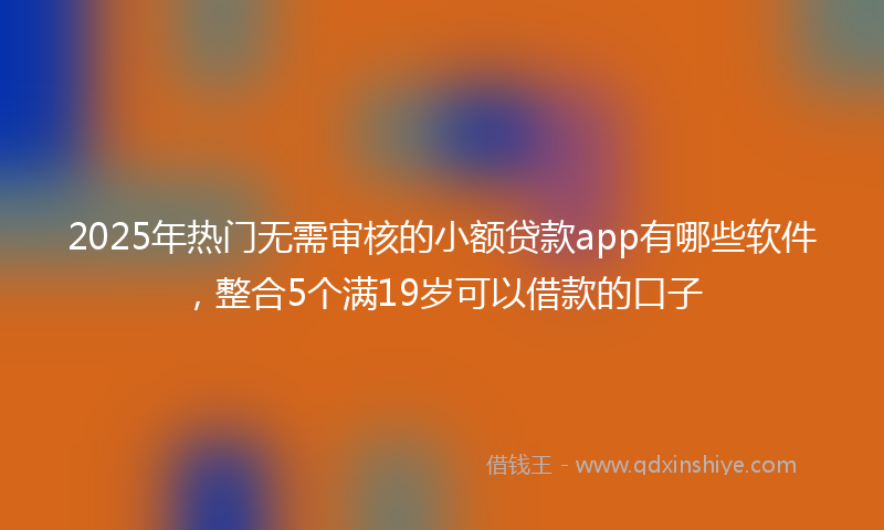 2025年热门无需审核的小额贷款app有哪些软件，整合5个满19岁可以借款的口子