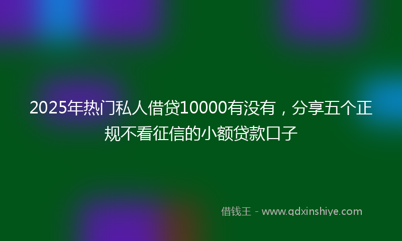 2025年热门私人借贷10000有没有，分享五个正规不看征信的小额贷款口子